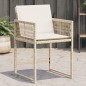 vidaXL Gartenstühle mit Kissen 4 Stk. Beige Poly Rattan vidaXL Gartenstühle mit Kissen 4 Stk. Beige Poly Rattan