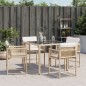 vidaXL Gartenstühle mit Kissen 4 Stk. Beige Poly Rattan vidaXL Gartenstühle mit Kissen 4 Stk. Beige Poly Rattan