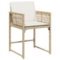 vidaXL Gartenstühle mit Kissen 4 Stk. Beige Poly Rattan vidaXL Gartenstühle mit Kissen 4 Stk. Beige Poly Rattan