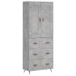 Highboard Betongrau 69,5x34x180 cm Holzwerkstoff Highboard Betongrau 69,5x34x180 cm Holzwerkstoff