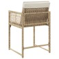 vidaXL Gartenstühle mit Kissen 4 Stk. Beige Poly Rattan vidaXL Gartenstühle mit Kissen 4 Stk. Beige Poly Rattan