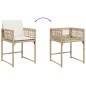 vidaXL Gartenstühle mit Kissen 4 Stk. Beige Poly Rattan vidaXL Gartenstühle mit Kissen 4 Stk. Beige Poly Rattan