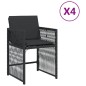 vidaXL Gartenstühle mit Kissen 4 Stk. Schwarz Poly Rattan vidaXL Gartenstühle mit Kissen 4 Stk. Schwarz Poly Rattan