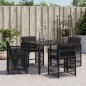 vidaXL Gartenstühle mit Kissen 4 Stk. Schwarz Poly Rattan vidaXL Gartenstühle mit Kissen 4 Stk. Schwarz Poly Rattan