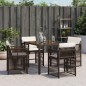 vidaXL Gartenstühle mit Kissen 4 Stk. Braun Poly Rattan vidaXL Gartenstühle mit Kissen 4 Stk. Braun Poly Rattan