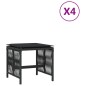 vidaXL Gartenhocker mit Kissen 4 Stk. Schwarz 41x41x36 cm Poly Rattan vidaXL Gartenhocker mit Kissen 4 Stk. Schwarz 41x41x36 cm Poly Rattan