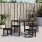 vidaXL Gartenhocker mit Kissen 4 Stk. Schwarz 41x41x36 cm Poly Rattan vidaXL Gartenhocker mit Kissen 4 Stk. Schwarz 41x41x36 cm Poly Rattan
