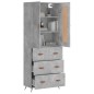 Highboard Betongrau 69,5x34x180 cm Holzwerkstoff Highboard Betongrau 69,5x34x180 cm Holzwerkstoff