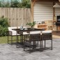 vidaXL 5-tlg. Garten-Essgruppe mit Kissen Braun Poly Rattan vidaXL 5-tlg. Garten-Essgruppe mit Kissen Braun Poly Rattan