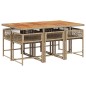 vidaXL 7-tlg. Garten-Essgruppe mit Kissen Beige Poly Rattan vidaXL 7-tlg. Garten-Essgruppe mit Kissen Beige Poly Rattan