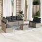 vidaXL 8-tlg. Garten-Sofagarnitur mit Kissen Hellgrau Poly Rattan vidaXL 8-tlg. Garten-Sofagarnitur mit Kissen Hellgrau Poly Rattan