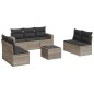 vidaXL 8-tlg. Garten-Sofagarnitur mit Kissen Hellgrau Poly Rattan vidaXL 8-tlg. Garten-Sofagarnitur mit Kissen Hellgrau Poly Rattan