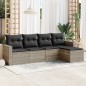 vidaXL 5-tlg. Garten-Sofagarnitur mit Kissen Hellgrau Poly Rattan vidaXL 5-tlg. Garten-Sofagarnitur mit Kissen Hellgrau Poly Rattan