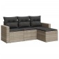vidaXL 4-tlg. Garten-Sofagarnitur mit Kissen Hellgrau Poly Rattan vidaXL 4-tlg. Garten-Sofagarnitur mit Kissen Hellgrau Poly Rattan
