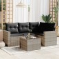 vidaXL 5-tlg. Garten-Sofagarnitur mit Kissen Hellgrau Poly Rattan vidaXL 5-tlg. Garten-Sofagarnitur mit Kissen Hellgrau Poly Rattan