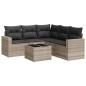 vidaXL 6-tlg. Garten-Sofagarnitur mit Kissen Hellgrau Poly Rattan vidaXL 6-tlg. Garten-Sofagarnitur mit Kissen Hellgrau Poly Rattan