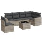 vidaXL 7-tlg. Garten-Sofagarnitur mit Kissen Hellgrau Poly Rattan vidaXL 7-tlg. Garten-Sofagarnitur mit Kissen Hellgrau Poly Rattan