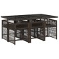vidaXL 7-tlg. Garten-Essgruppe mit Kissen Braun Poly Rattan vidaXL 7-tlg. Garten-Essgruppe mit Kissen Braun Poly Rattan