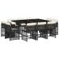 vidaXL 11-tlg. Garten-Essgruppe mit Kissen Schwarz Poly Rattan vidaXL 11-tlg. Garten-Essgruppe mit Kissen Schwarz Poly Rattan