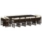 vidaXL 15-tlg. Garten-Essgruppe mit Kissen Braun Poly Rattan vidaXL 15-tlg. Garten-Essgruppe mit Kissen Braun Poly Rattan