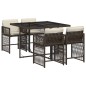 vidaXL 5-tlg. Garten-Essgruppe mit Kissen Braun Poly Rattan vidaXL 5-tlg. Garten-Essgruppe mit Kissen Braun Poly Rattan