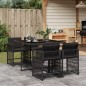 vidaXL 5-tlg. Garten-Essgruppe mit Kissen Schwarz Poly Rattan vidaXL 5-tlg. Garten-Essgruppe mit Kissen Schwarz Poly Rattan