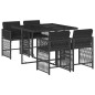 vidaXL 5-tlg. Garten-Essgruppe mit Kissen Schwarz Poly Rattan vidaXL 5-tlg. Garten-Essgruppe mit Kissen Schwarz Poly Rattan