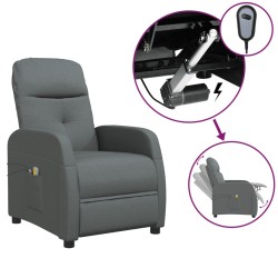 Massagesessel Elektrisch Dunkelgrau Stoff