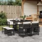 vidaXL 9-tlg. Garten-Essgruppe mit Kissen Schwarz Poly Rattan vidaXL 9-tlg. Garten-Essgruppe mit Kissen Schwarz Poly Rattan