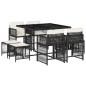 vidaXL 9-tlg. Garten-Essgruppe mit Kissen Schwarz Poly Rattan vidaXL 9-tlg. Garten-Essgruppe mit Kissen Schwarz Poly Rattan
