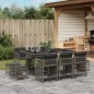 vidaXL 11-tlg. Garten-Essgruppe mit Kissen Grau Poly Rattan vidaXL 11-tlg. Garten-Essgruppe mit Kissen Grau Poly Rattan