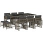 vidaXL 11-tlg. Garten-Essgruppe mit Kissen Grau Poly Rattan vidaXL 11-tlg. Garten-Essgruppe mit Kissen Grau Poly Rattan