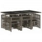 vidaXL 11-tlg. Garten-Essgruppe mit Kissen Grau Poly Rattan vidaXL 11-tlg. Garten-Essgruppe mit Kissen Grau Poly Rattan