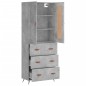Highboard Betongrau 69,5x34x180 cm Holzwerkstoff Highboard Betongrau 69,5x34x180 cm Holzwerkstoff