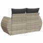 vidaXL Gartensofa mit Kissen 2-Sitzer Hellgrau Poly Rattan vidaXL Gartensofa mit Kissen 2-Sitzer Hellgrau Poly Rattan