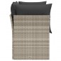 vidaXL Gartensofa mit Kissen 2-Sitzer Hellgrau Poly Rattan vidaXL Gartensofa mit Kissen 2-Sitzer Hellgrau Poly Rattan