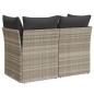 vidaXL Gartensofa mit Kissen 2-Sitzer Hellgrau Poly Rattan vidaXL Gartensofa mit Kissen 2-Sitzer Hellgrau Poly Rattan