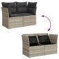 vidaXL Gartensofa mit Kissen 2-Sitzer Hellgrau Poly Rattan vidaXL Gartensofa mit Kissen 2-Sitzer Hellgrau Poly Rattan