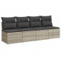 vidaXL Gartensofa mit Kissen 4-Sitzer Hellgrau Poly Rattan vidaXL Gartensofa mit Kissen 4-Sitzer Hellgrau Poly Rattan