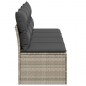 vidaXL Gartensofa mit Kissen 4-Sitzer Hellgrau Poly Rattan vidaXL Gartensofa mit Kissen 4-Sitzer Hellgrau Poly Rattan