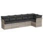 vidaXL 6-tlg. Garten-Sofagarnitur mit Kissen Hellgrau Poly Rattan vidaXL 6-tlg. Garten-Sofagarnitur mit Kissen Hellgrau Poly Rattan