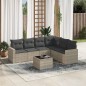 vidaXL 7-tlg. Garten-Sofagarnitur mit Kissen Hellgrau Poly Rattan vidaXL 7-tlg. Garten-Sofagarnitur mit Kissen Hellgrau Poly Rattan