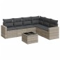 vidaXL 7-tlg. Garten-Sofagarnitur mit Kissen Hellgrau Poly Rattan vidaXL 7-tlg. Garten-Sofagarnitur mit Kissen Hellgrau Poly Rattan