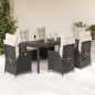 vidaXL 7-tlg. Garten-Essgruppe mit Kissen Schwarz Poly Rattan vidaXL 7-tlg. Garten-Essgruppe mit Kissen Schwarz Poly Rattan
