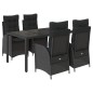 vidaXL 5-tlg. Garten-Essgruppe mit Kissen Schwarz Poly Rattan vidaXL 5-tlg. Garten-Essgruppe mit Kissen Schwarz Poly Rattan