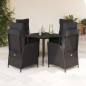 vidaXL 5-tlg. Garten-Essgruppe mit Kissen Schwarz Poly Rattan vidaXL 5-tlg. Garten-Essgruppe mit Kissen Schwarz Poly Rattan
