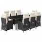 vidaXL 9-tlg. Garten-Essgruppe mit Kissen Schwarz Poly Rattan vidaXL 9-tlg. Garten-Essgruppe mit Kissen Schwarz Poly Rattan