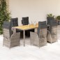 vidaXL 7-tlg. Garten-Essgruppe mit Kissen Grau Poly Rattan vidaXL 7-tlg. Garten-Essgruppe mit Kissen Grau Poly Rattan