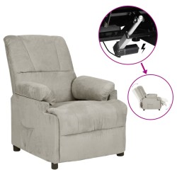Elektrischer Relaxsessel Hellgrau Wildleder-Optik