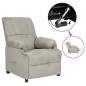 Elektrischer Relaxsessel Hellgrau Wildleder-Optik Elektrischer Relaxsessel Hellgrau Wildleder-Optik